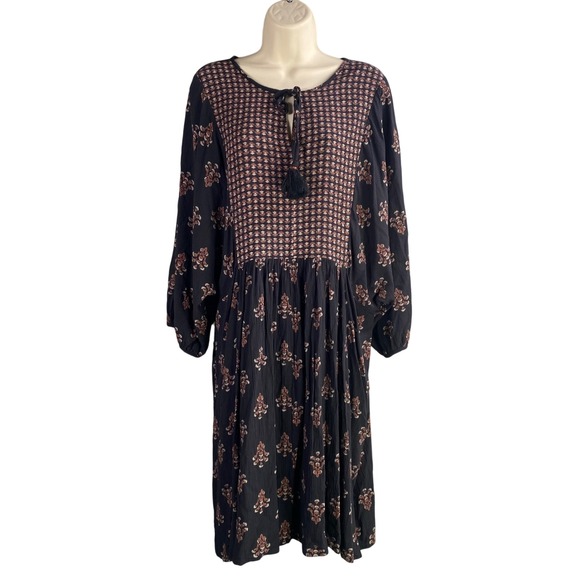 Knox Rose Dress XXL Long Sleeve Floral Boho Chic Dark Cottage Peasant - Picture 1 of 7
